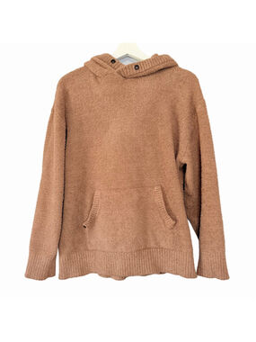 Natori Brown Bayani Chenille Hoodie Pullover Sweater Mens Large Cozy Loungewear